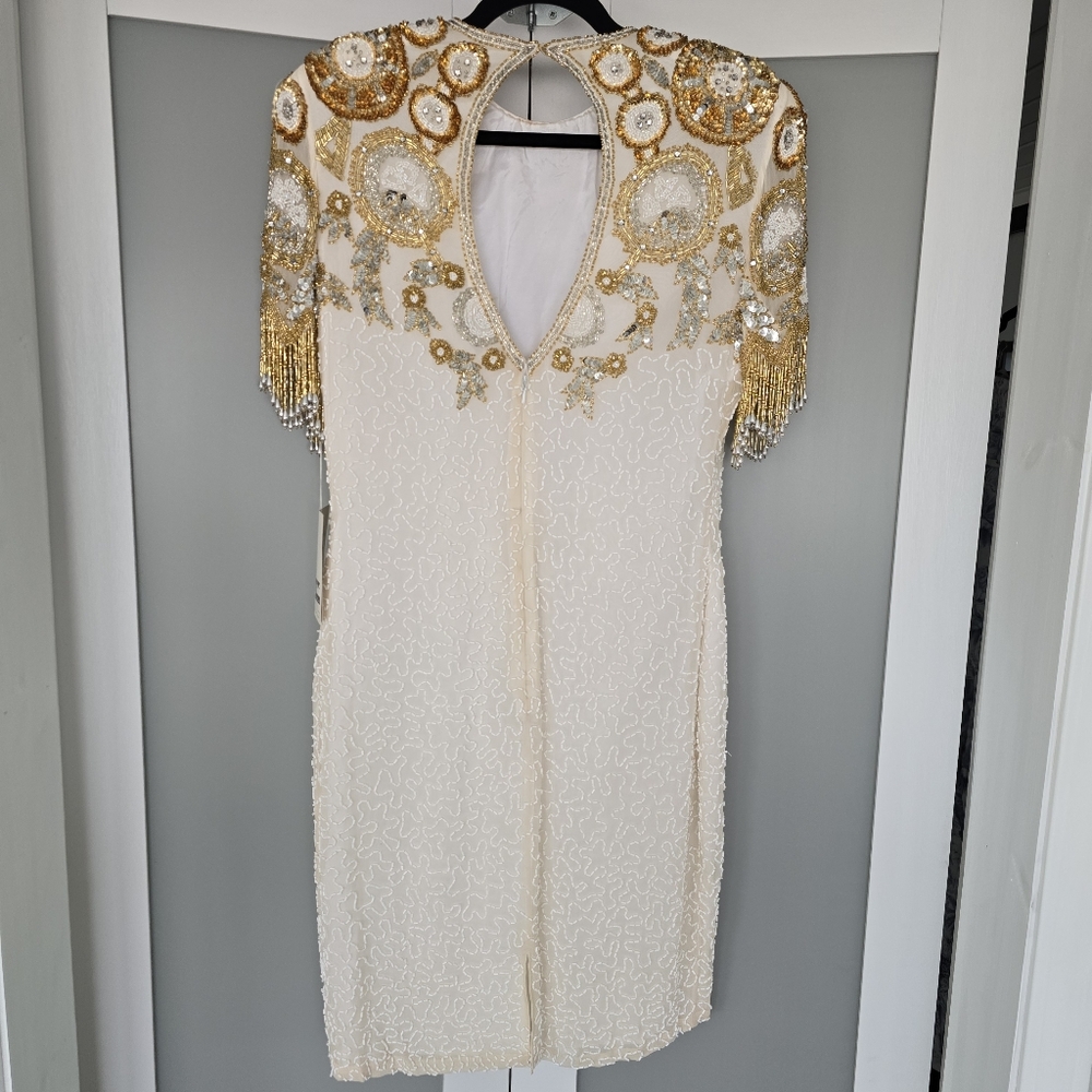 NWT Hand Beaded Vintage Gown - Picture 6 of 17